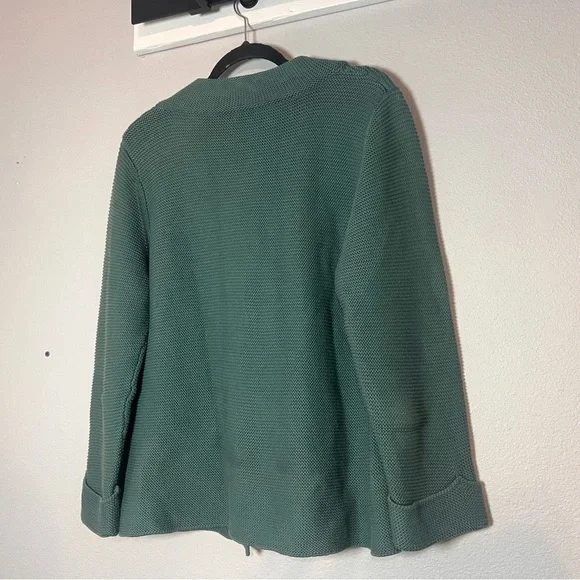 Knit Cardigan Green Snap Statement Large Button Front Size Large Cotton - Picture 7 of 10